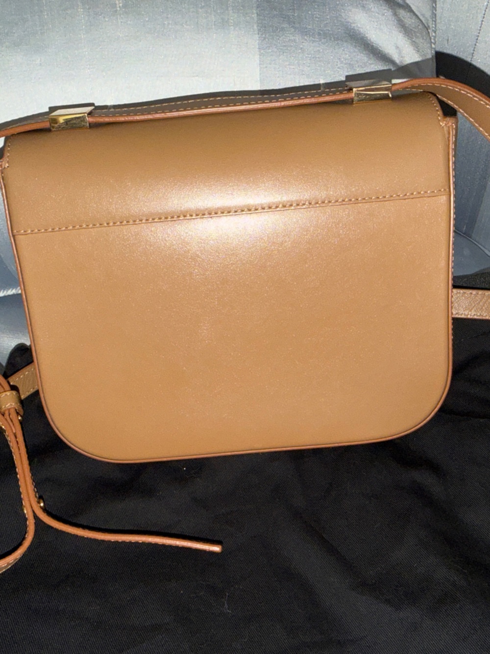 DeMellier Cognac Leather Crossbody with Gold Hardware - Picture 6 of 12